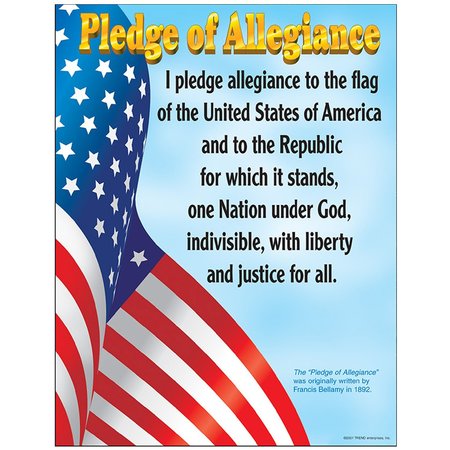 TREND ENTERPRISES Pledge of Allegiance Learning Chart, 17in x 22in T38004